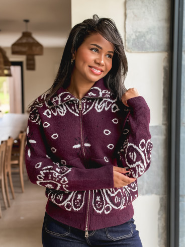 Gilet à motifs Elzaé - Bordeaux