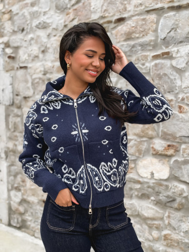 Gilet à motifs Elzaé - Bleu marine