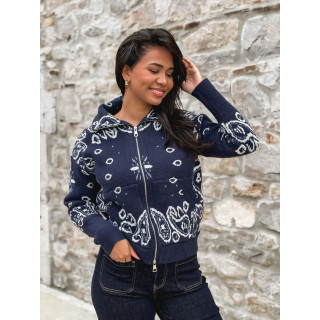 Gilet à motifs Elzaé - Bleu marine