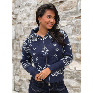 Gilet à motifs Elzaé - Bleu marine
