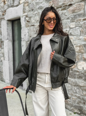 Veste en simili Soraline - Kaki