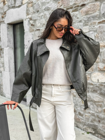 Veste en simili Soraline - Kaki