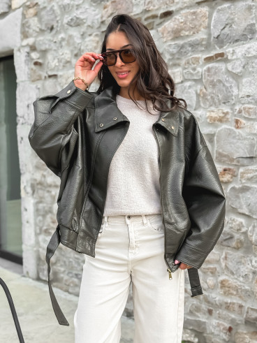 Veste en simili Soraline - Kaki