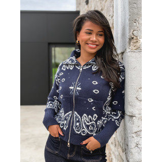 Gilet à motifs Elzaé - Bleu marine