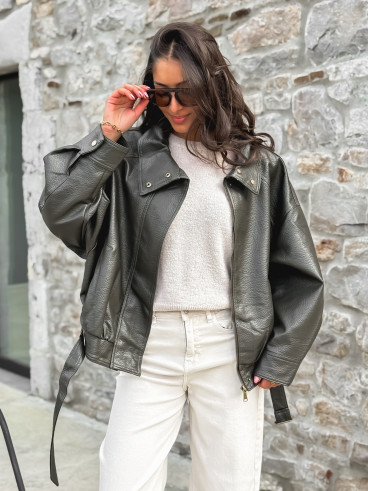 Veste en simili Soraline - Kaki