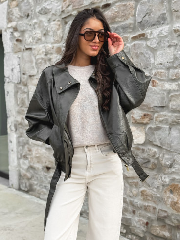 Veste en simili Soraline - Kaki