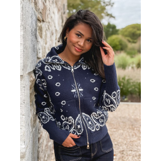 Gilet à motifs Elzaé - Bleu marine