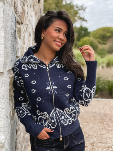Gilet à motifs Elzaé - Bleu marine