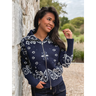 Gilet à motifs Elzaé - Bleu marine