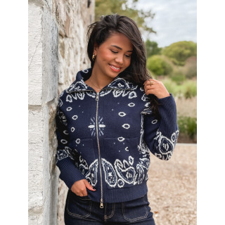 Gilet à motifs Elzaé - Bleu marine