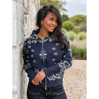Gilet à motifs Elzaé - Bleu marine