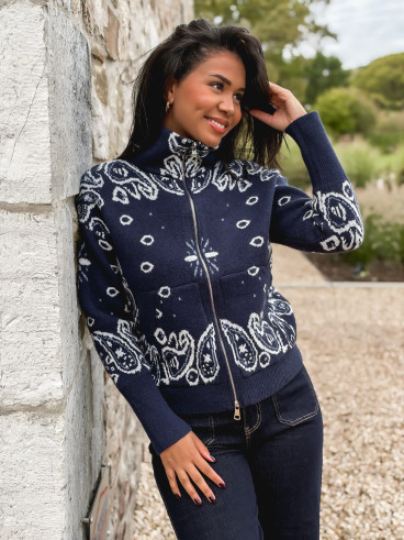 Gilet à motifs Elzaé - Bleu marine