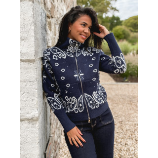 Gilet à motifs Elzaé - Bleu marine