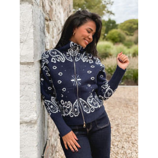 Gilet à motifs Elzaé - Bleu marine