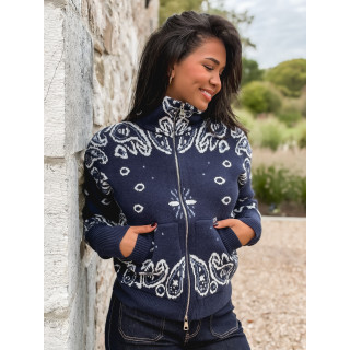 Gilet à motifs Elzaé - Bleu marine
