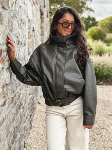 Veste en simili Soraline - Kaki