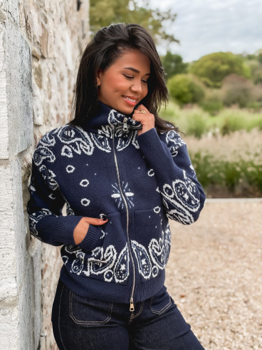 Gilet à motifs Elzaé - Bleu marine