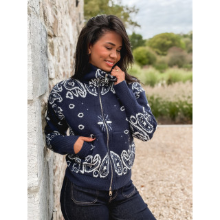 Gilet à motifs Elzaé - Bleu marine
