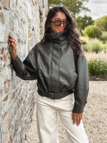 Veste en simili Soraline - Kaki