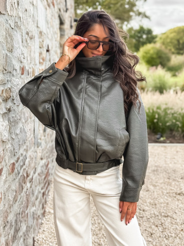 Veste en simili Soraline - Kaki