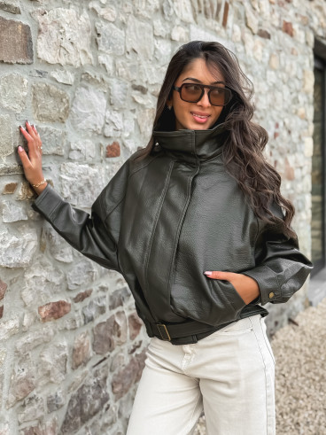 Veste en simili Soraline - Kaki
