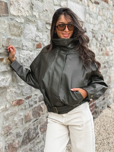 Veste en simili Soraline - Kaki