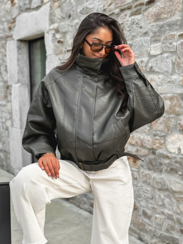 Veste en simili Soraline - Kaki