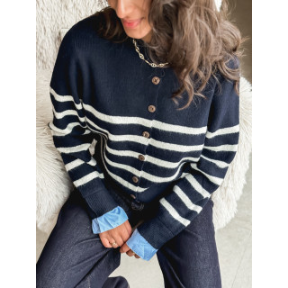 Gilet ligné Hidaya - Bleu marine