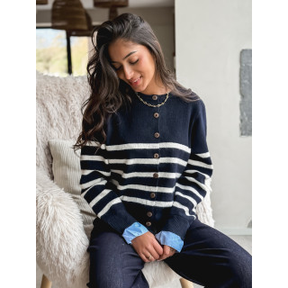 Gilet ligné Hidaya - Bleu marine