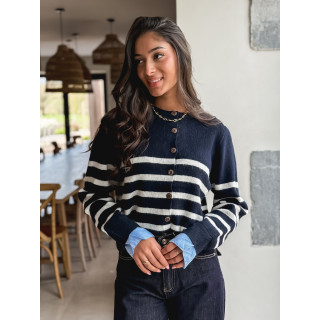 Gilet ligné Hidaya - Bleu marine