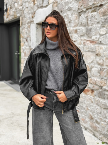 Veste en simili Soraline - Noir