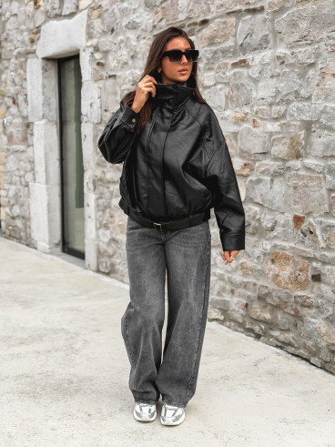 Veste en simili Soraline - Noir