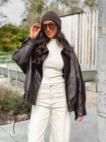 Veste en simili Soraline - Chocolat Veste en simili Soraline - Chocolat