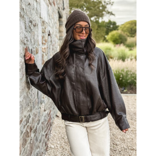 Veste en simili Soraline - Chocolat