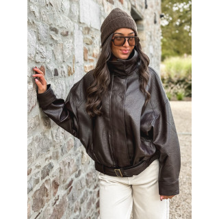 Veste en simili Soraline - Chocolat