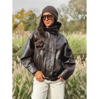 Veste en simili Soraline - Chocolat