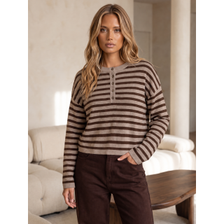Pull ligné Kalia - Chocolat