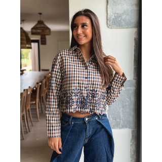 Chemise à carreaux Eleanore - Taupe