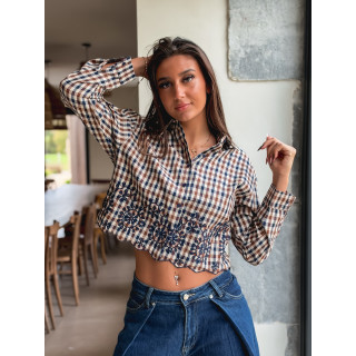 Chemise à carreaux Eleanore - Taupe
