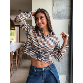 Chemise à carreaux Eleanore - Taupe