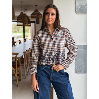 Chemise à carreaux Eleanore - Taupe