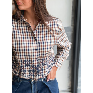 Chemise à carreaux Eleanore - Taupe