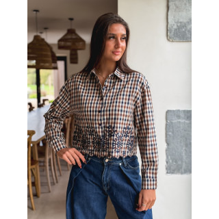 Chemise à carreaux Eleanore - Taupe