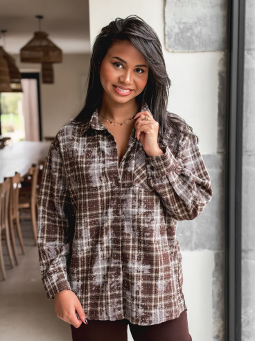 Chemise à carreaux Alida - Chocolat
