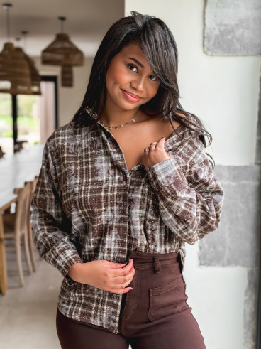 Chemise à carreaux Alida - Chocolat