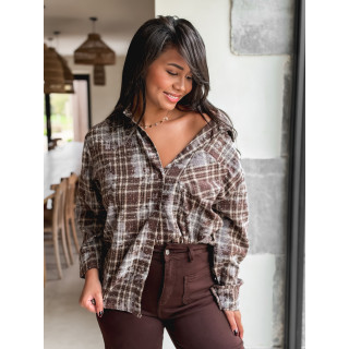 Chemise à carreaux Alida - Chocolat