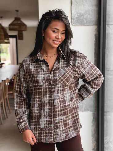 Chemise à carreaux Alida - Chocolat