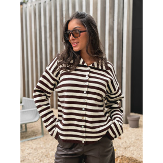 Gilet ligné Connie - Chocolat