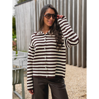 Gilet ligné Connie - Chocolat