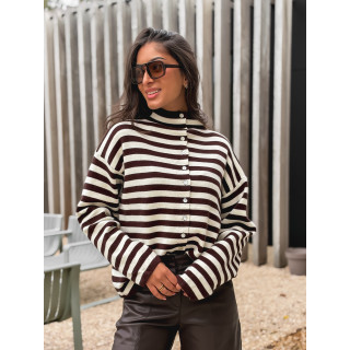 Gilet ligné Connie - Chocolat